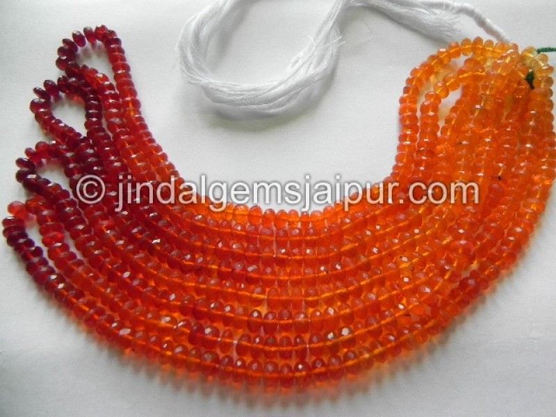 Fire Opal Micro Cut Roundelle Shape Beads
